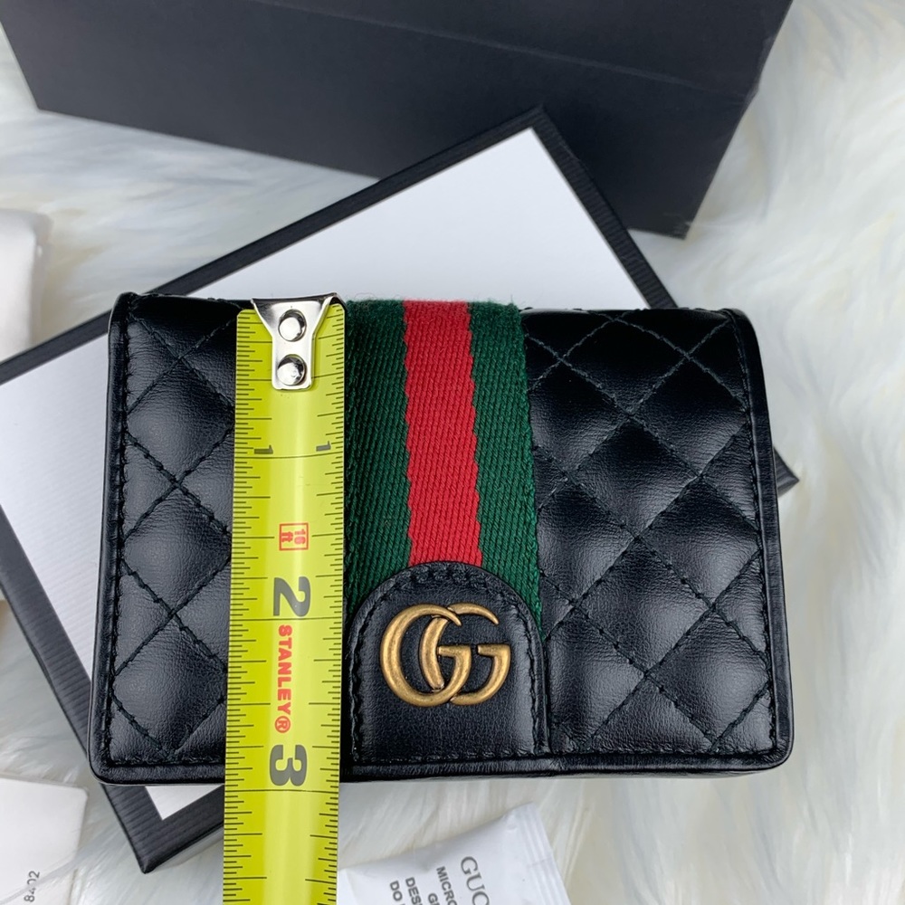 Gucci Trapuntata Leather Flap Card Case Wallet - Picture 10 of 13